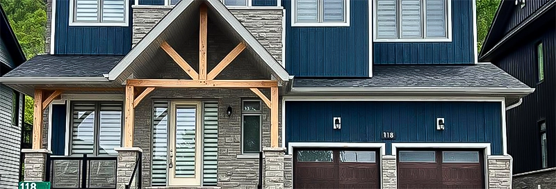 home with architectural columns